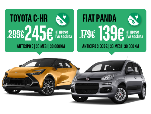 noleggio a lungo termine arval toyota chr e fiat panda