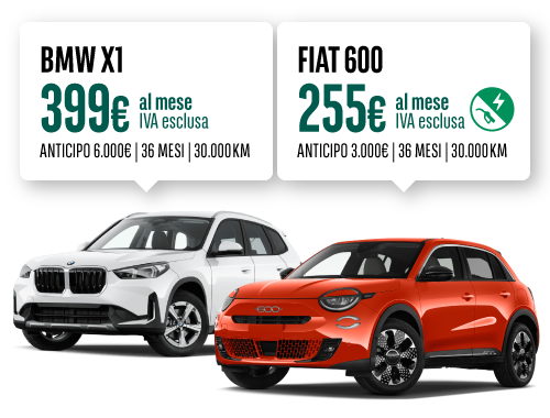 Offerte di noleggio Arval: BMW X1 a 399x € al mese e FIAT 600 a 255€ al mese iva esclusa