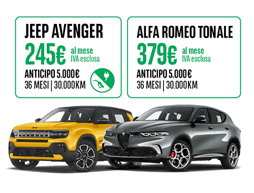 Arval Noleggio auto a lungo termine per aziende Jeep Avenger e Alfa Romeo Tonale