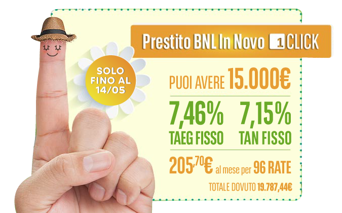 Prestito online bnl in novo 1click Prestiti taeg basso