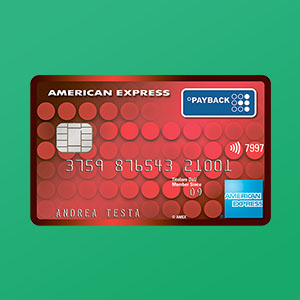 Carta American Express rossa con chip contactless