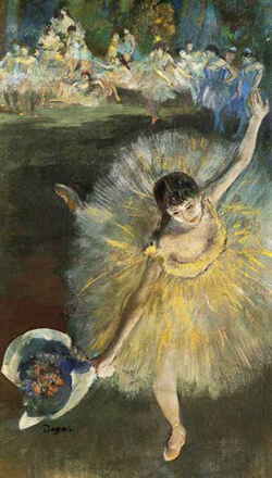 Ballerina con bouquet di Degas nella mostra sponsorizzata da BNL a Palazzina della Promotrice delle Belle Arti.